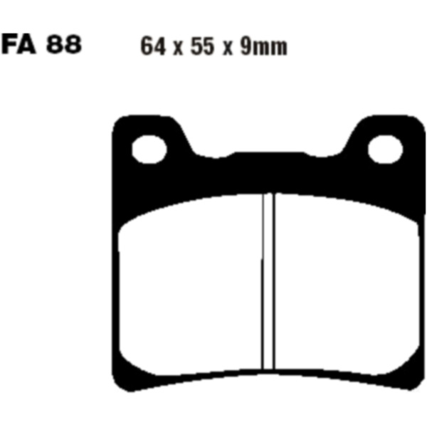 Brake pads semi-sint v ebc FA088V fitting for Yamaha XVS Drag Star Classic 1100 VP161 2005, 62 PS, 45,5 kw