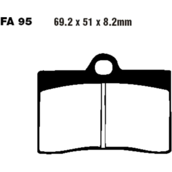 Brake pads semi-sint v ebc FA095V fitting for Ducati SL Super Light 900 906SC2 1995, 78/34 PS, 57/25 kw