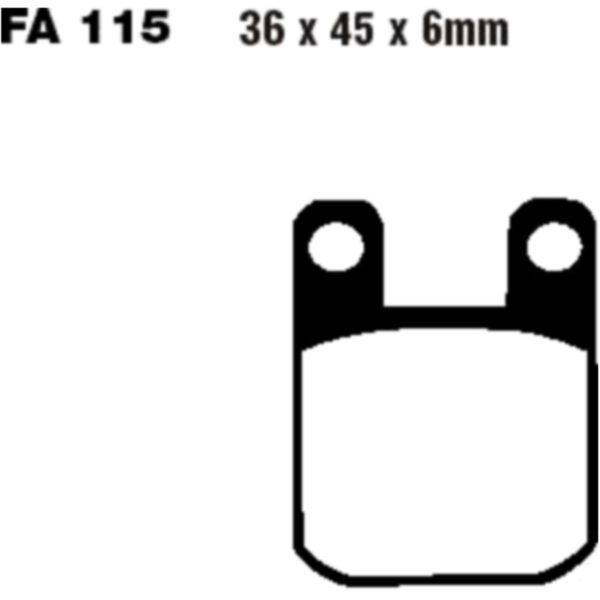 Brake pads semi-sint v ebc FA115V fitting for Beta Minicross  125  2007, 8,5 PS, 6,2 kw