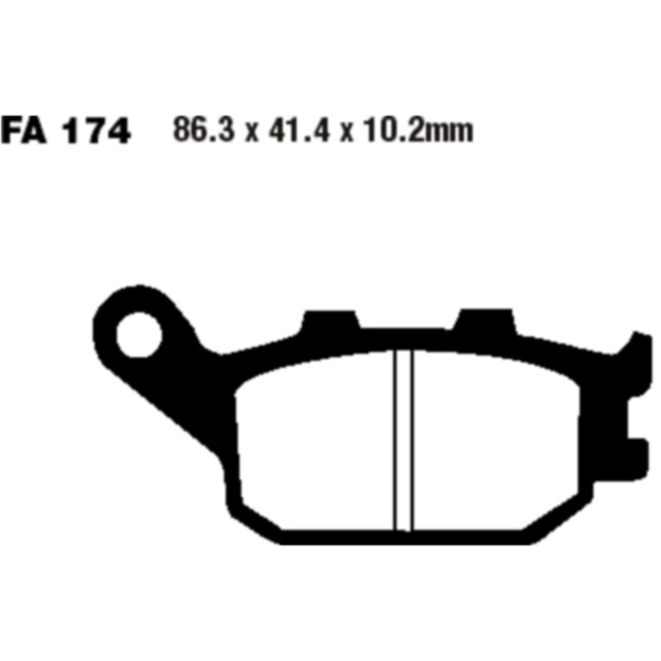 Brake pads semi-sint v ebc FA174V fitting for Yamaha XJ6  600 RJ226 2013, 48 PS, 35 kw