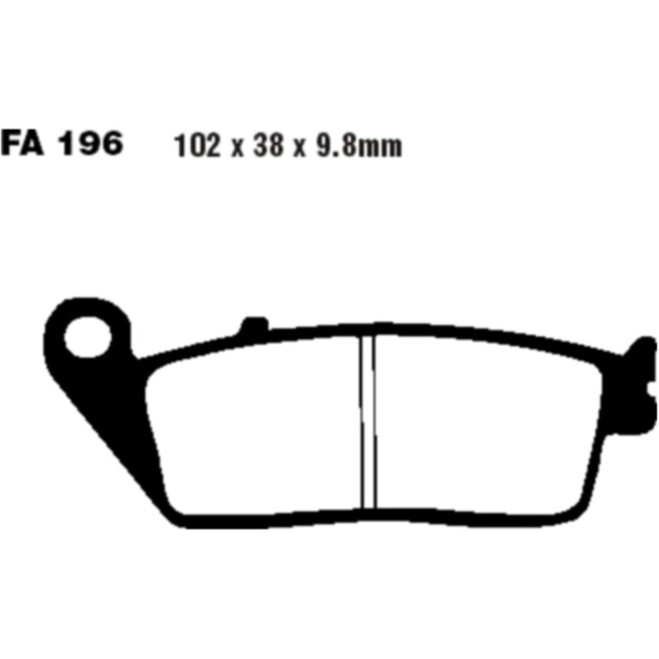 Brake pads semi-sint v ebc FA196V fitting for Honda FMX  650 RD12B 2007, 34 PS, 25 kw