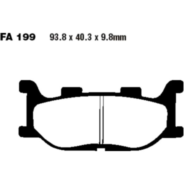 Brake pads semi-sint v ebc FA199V fitting for Yamaha XJ6  600 RJ221 2013, 77,5 PS, 57 kw