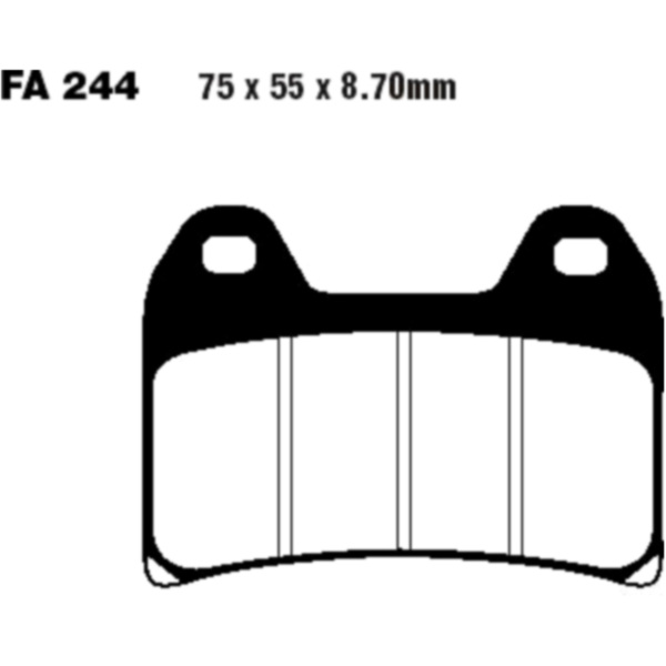 Brake pads semi-sint v ebc FA244V fitting for Ducati Multistrada Dark 620 A103AA/A104AA 2005, 63 PS, 46 kw