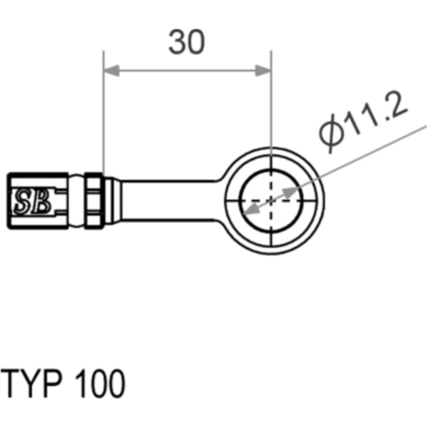 Typ100 11.2mm 0deg silver banjo vario