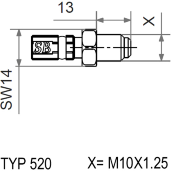 Typ520 m10x1.25 gold