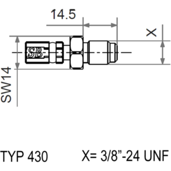 Typ430 3/8-24 unf+y stainless