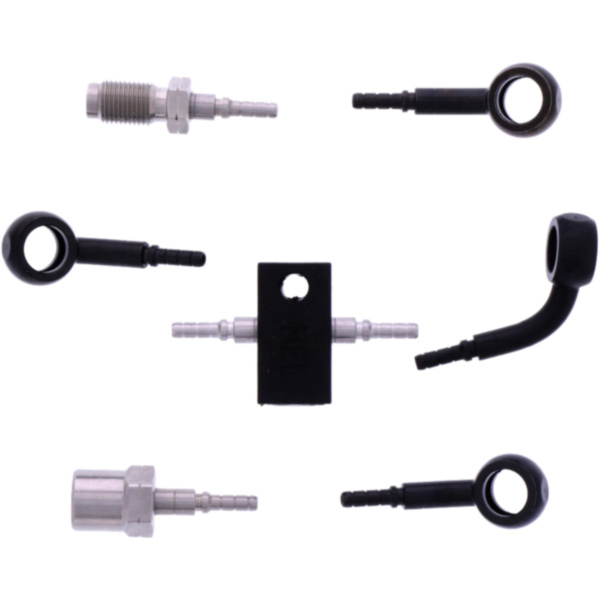 Bremsschlauch Stahlflex Kit Anschluss schwarz 4-teilig 1178809