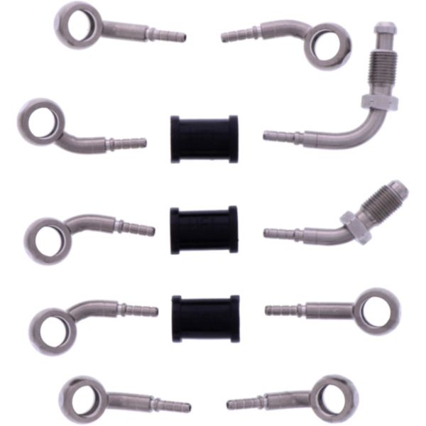 Bremsschlauch Stahlflex Kit Anschluss silber 5-teilig