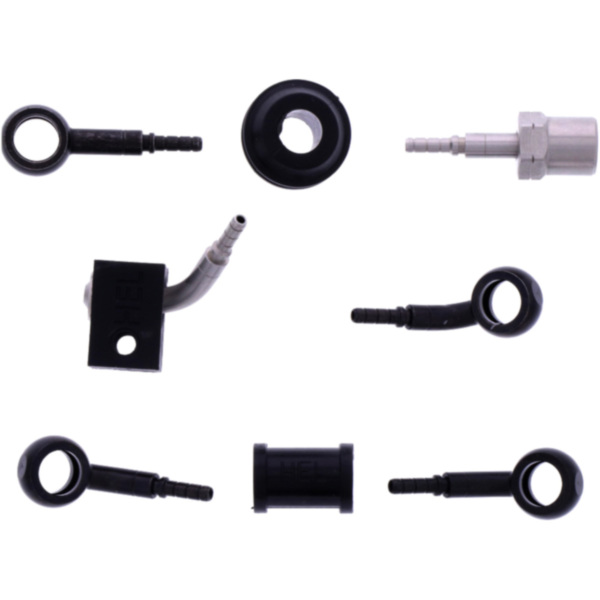 Bremsschlauch Stahlflex Kit Anschluss schwarz 3-teilig 1178929