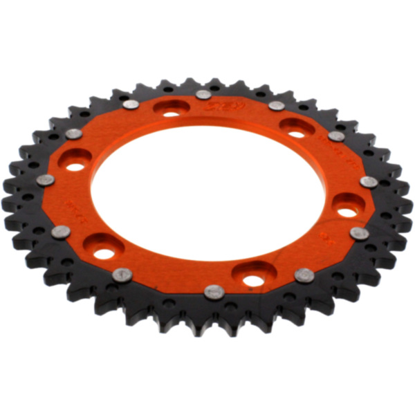 Rear sprocket dual 42 tooth pitch 525 orange fitting for KTM Adventure ABS A2 1090  2018, 95 PS, 70 kw