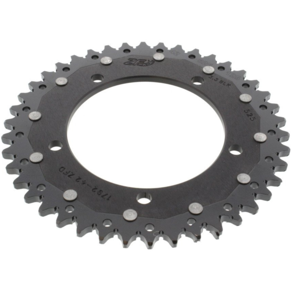 Kettenblatt Kettenrad Dual 42Z Teilung 525 schwarz ZFD179242BLK passend für Triumph Bonneville T100 Centennial 800 908MD 2002, 34 PS, 25 kw