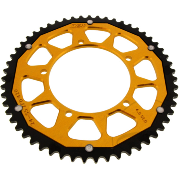 Rear sprocket dual 55 tooth pitch 420 gold fitting for Aprilia RX Racing6-Gang 50 STC00 2004, 