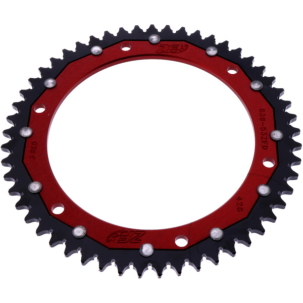 Kettenrad Dual 53Z Teilung 428 rot passend für Yamaha DT  125 4BL 1995, 12 PS, 9 kw