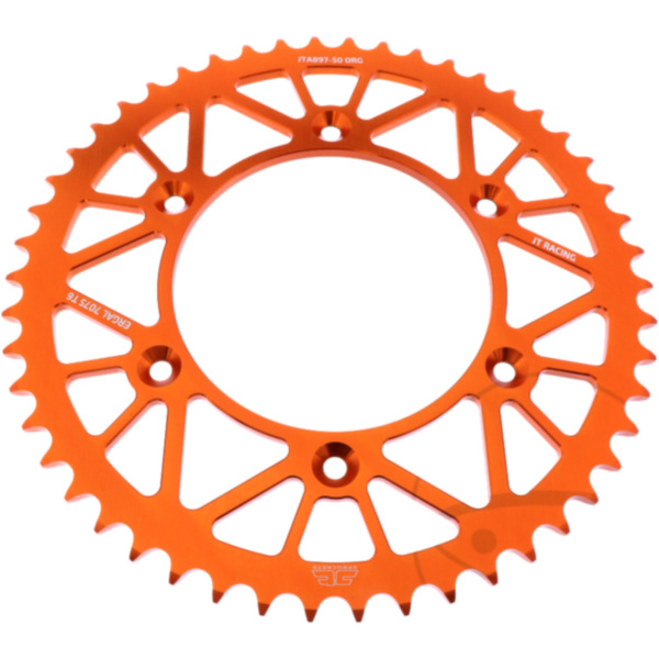 Rear sprocket alu 50 tooth pitch 520 orange