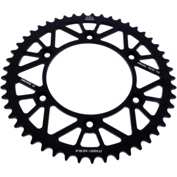 Rear sprocket alu 49 tooth pitch 520 black JTA89749BLK fitting for KTM EXC-F Sixdays 350  2021, 16 PS, 12 kw