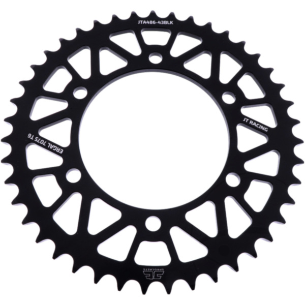 Alu-Kettenrad 43Z Teilung 520 schwarz JTA48643BLK passend für Kawasaki GPZ  500 EX500D 1998, 60/50/34/27 PS, 44/37/25/20 kw