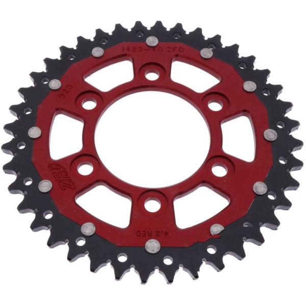 Rear sprocket dual 40 tooth pitch 525 red
