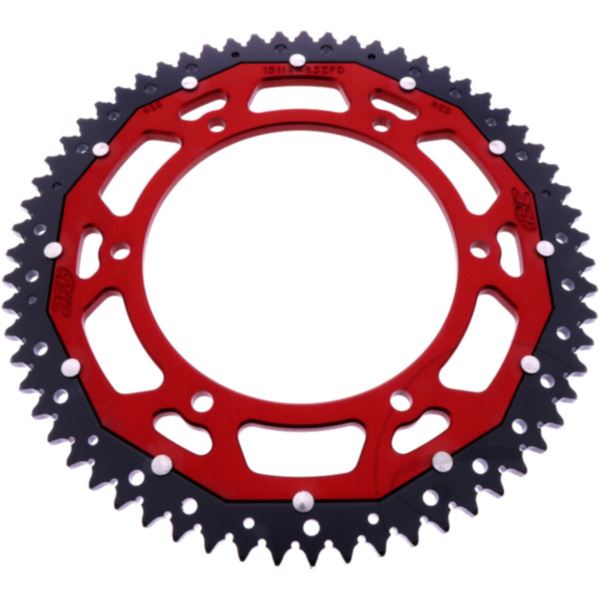 Kettenrad Dual 63Z Teilung 428 rot ZF Innendurchmesser 136 Lochkreis 156