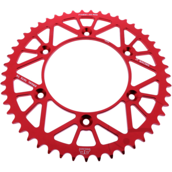 REAR SPROCKET ALUMINIUM 49 TOOTH PITCH 520 RED