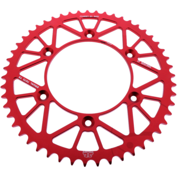 Alu-Kettenrad 51Z Teilung 520 rot JT Innendurchmesser 125 Lochkreis 150