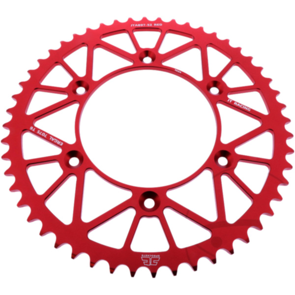 REAR SPROCKET ALUMINIUM 52 TOOTH PITCH 520 RED