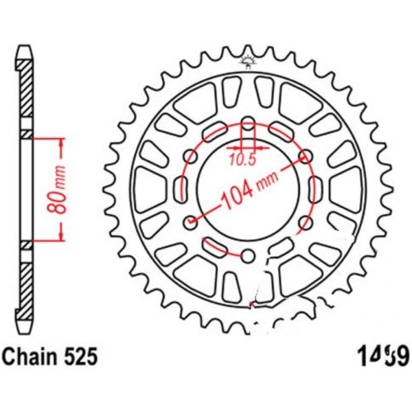 Alu-Kettenrad 43Z Teilung 525 silber JTA148943_1