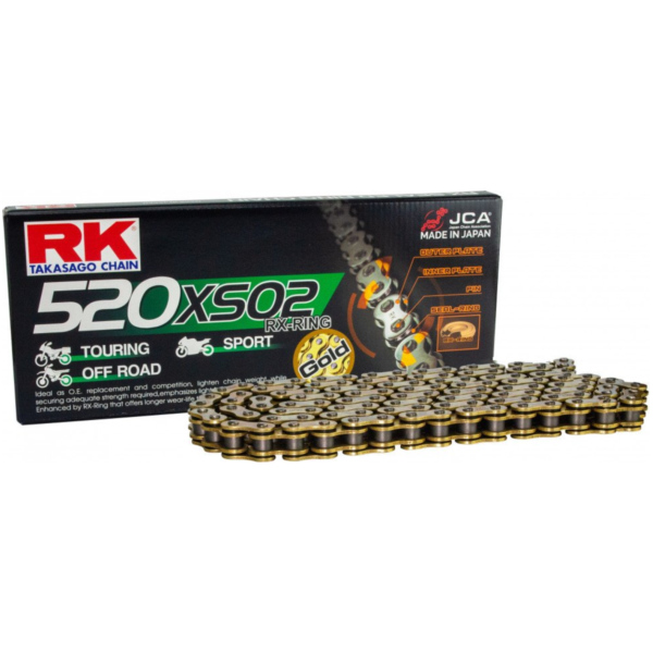 Motorradkette RK X-Ringkette GB520XSO2/104 passend für Kawasaki GPZ  500 EX500D 1998, 60/50/34/27 PS, 44/37/25/20 kw
