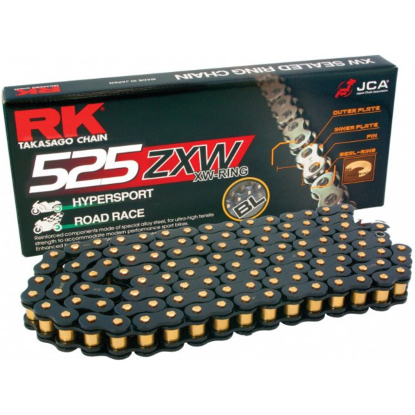 Rk x-ring chain black scale 525zxw/110 fitting for Benelli Tre-K  1130 TK0000 2007, 98 PS, 72 kw