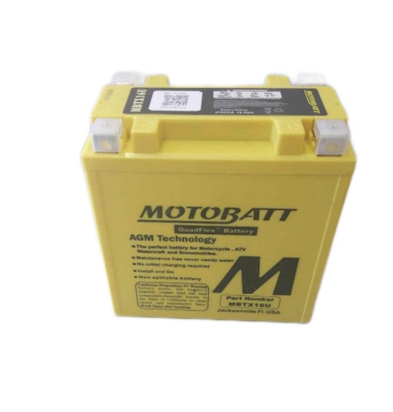 Akku MOTOBATT Batterie MBTX16U, 4-polig passend für Moto Guzzi Griso Special Edition 1200 LSG01 2017, 106 PS, 78 kw