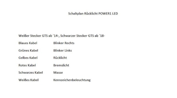 Heckleuchte Rücklicht Power1 LED getönt, schwarz matt für Vespa GTS 40087