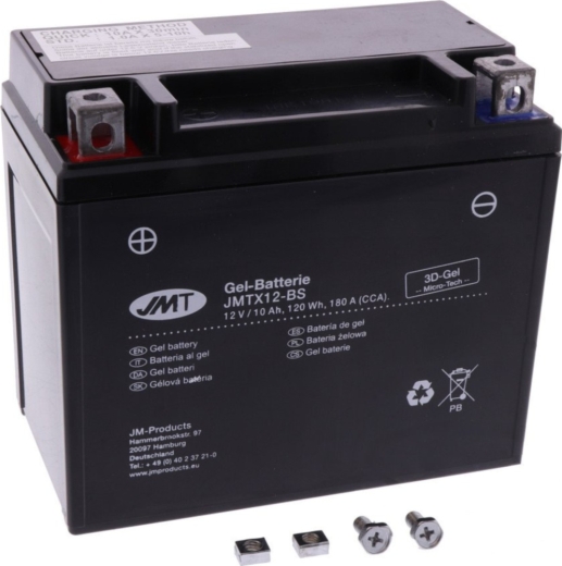 Motorradbatterie YTX12-BS Gel JMT