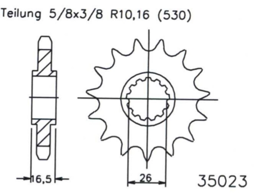 M-Front sprocket 530T 16TCBR/VTR SP1 2000
