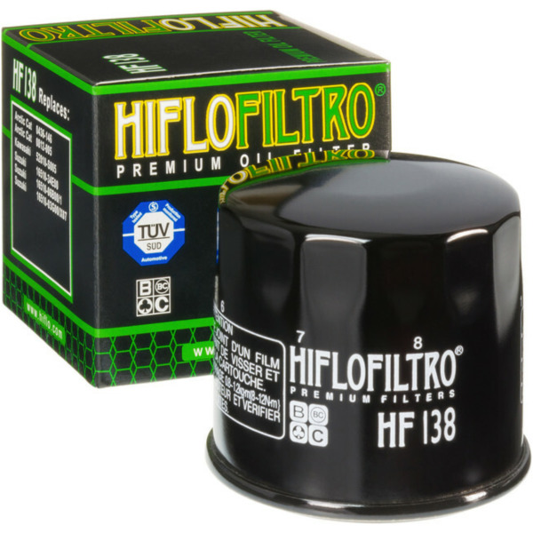 HIFLOFILTRO Ölfilter schwarz glänzend - HF138 für Suzuki, Aprilia, Cagiva passend für Suzuki GSX-R  750 GR7BB 1992, 100/112 PS, 74/82 kw