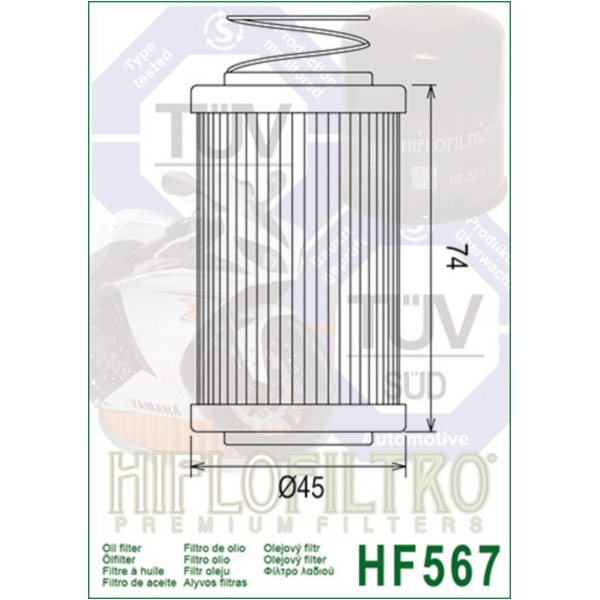 HIFLOFILTRO Ölfilter - HF567 für: MV Agusta für BRUTALE1000, BRUTALE1090, BRUTALE920