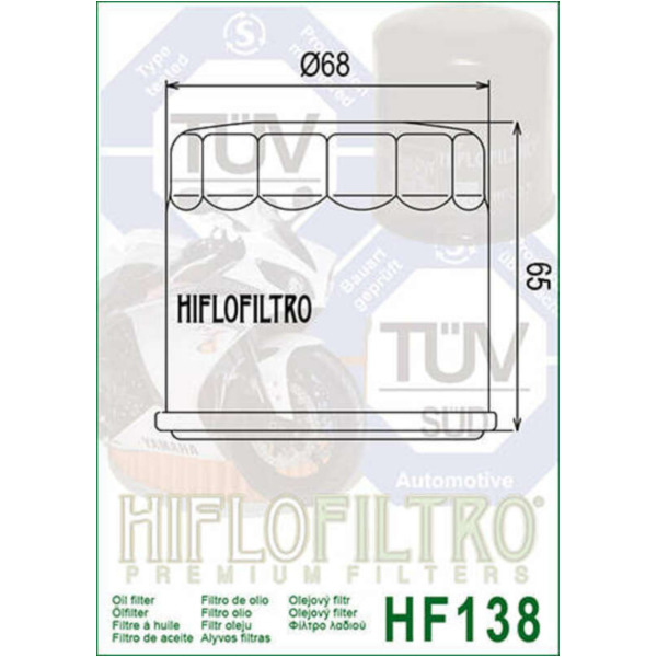 HIFLOFILTRO Ölfilter chrom - HF138C für Suzuki, Aprilia, Cagiva