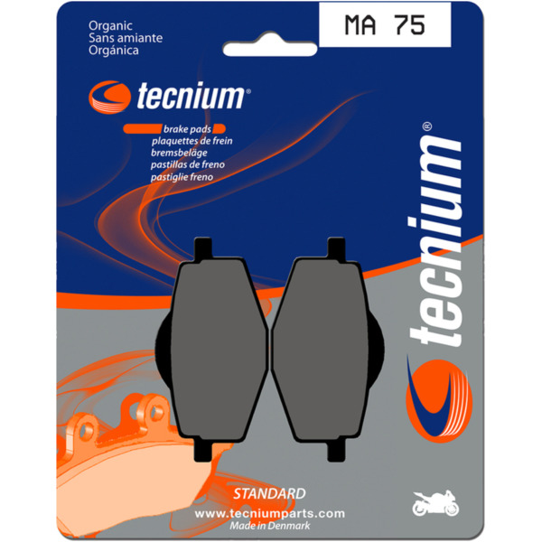 TECNIUM Street Organic Brake pads - MA75 for Yamaha, Gilera, MBK fitting for Yamaha DT  125 4BL 1995, 12 PS, 9 kw