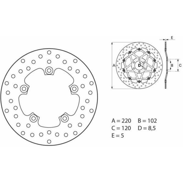 BREMBO Serie Oro Bremsscheibe starr - 68B407G6 für Aprilia, BMW, Benelli passend für BMW C1  125 C1 2000, 15 PS, 11 kw