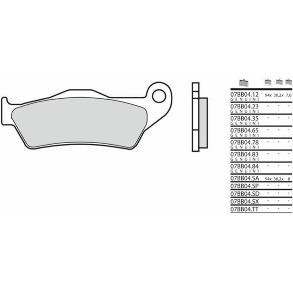 BREMBO Street Sintermetall Bremsbeläge - 07BB04SA für KTM, Aprilia, für: Royal Enfield passend für Ducati Monster  800 M414AA/M421AA/M422AA 2007, 77 PS, 57 kw