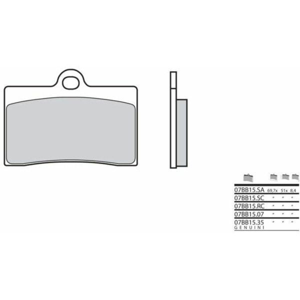 BREMBO Street Carbon Ceramic Brake pads - 07BB1507 for Ducati, KTM, Bimota