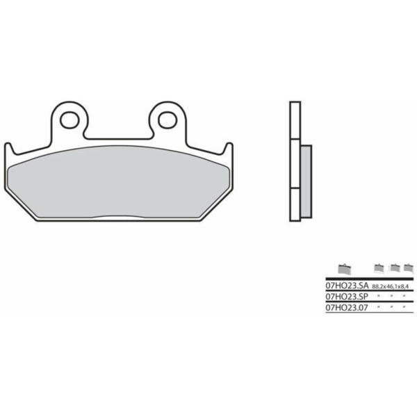 BREMBO Street Sintermetall Bremsbeläge - 07HO23SA für Honda CBR1000F, CBR750F, CD250