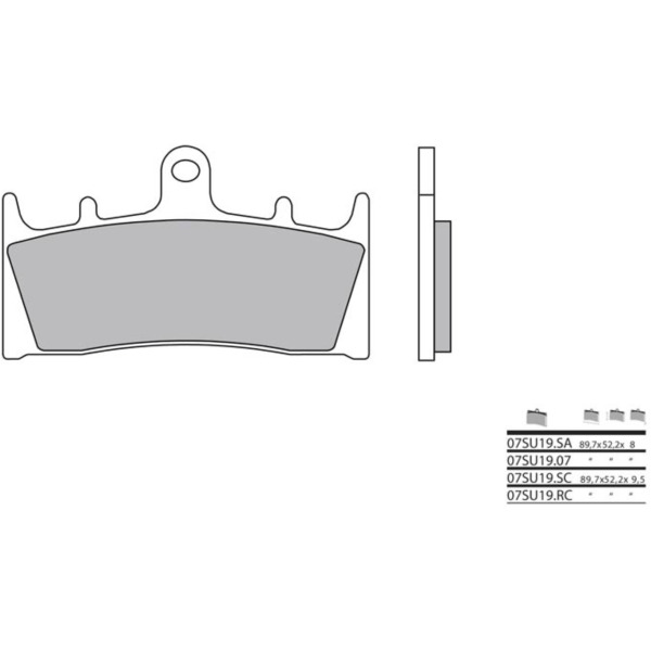 BREMBO Street Sintered Metal Brake pads - 07SU19LA for Kawasaki NINJAZX-12R, NINJAZX-6R, NINJAZX-7R Suzuki GSF1200BANDIT, GSX1300HAYABUSA, GSX1400 fitting for Kawasaki VN Mean Streak 1500 VNT50PPA 2003, 72 PS, 53 kw