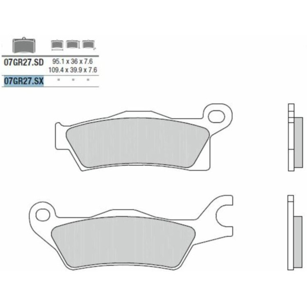 BREMBO Off-Road Sintermetall Bremsbeläge - 07GR27SX für CAN AM OUTLANDER450, OUTLANDER650, OUTLANDER6X6650