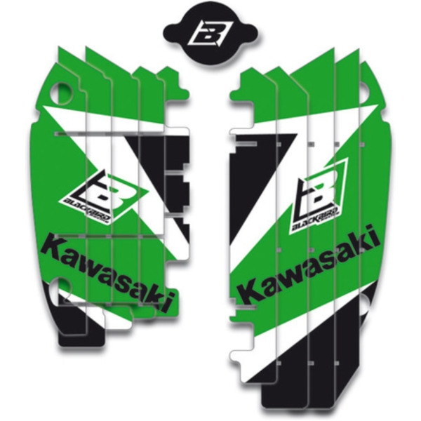 BLACKBIRD Dream Graphic 3 Radiator Louvers Graphic Kit Green for: Kawasaki KX250F