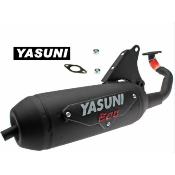 YASUNI Eco komplette Auspuffanlage - Edelstahl schwarz für Suzuki Katana Aprilia SR50 AY50KATANA passend für Aprilia SR Ditech Sport 50 RLD10 2004, 4,5 PS, 3,3 kw