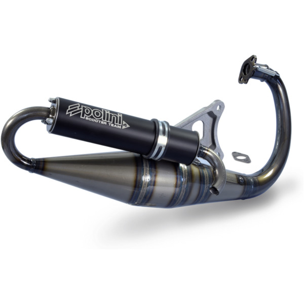 POLINI Team 4 Full Exhaust System - Black Aluminium Yamaha for MBK BOOSTER, STUNT BW`S