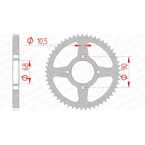 AFAM Steel Standard Rear Sprocket 10205 - 428 for Honda MTX125
