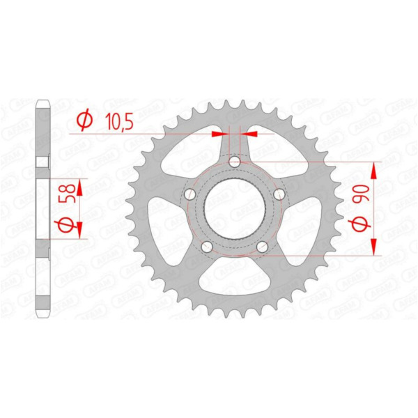 AFAM Standard Stahlritzel hinten 10215 - 520 für Gilera MXR125, SP01125, SP02125 Honda CRM125, NSR125F, NSR125R 10215-36