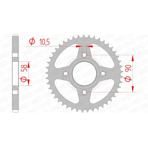 AFAM Steel Standard Rear Sprocket 10223 - 428 for Daelim, Honda, Mash 10223-41