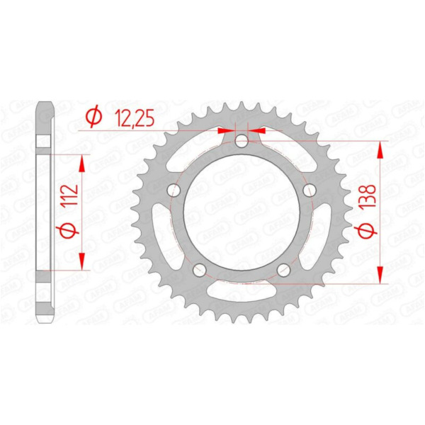AFAM Steel Standard Rear Sprocket 10517 - 525 for Honda CBF500