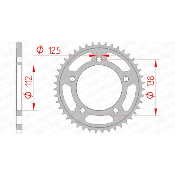 AFAM Standard Stahlritzel hinten 10627 - 520 für Honda CB500F, CB500X, CBR500R